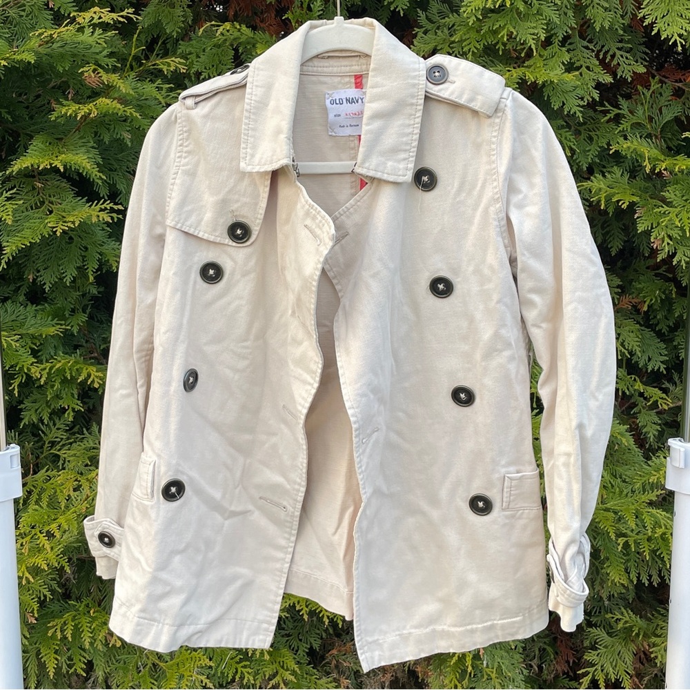 Old Navy Tan Double-Breasted Trench Coat